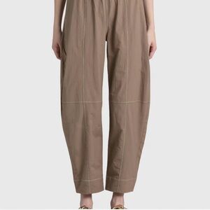 Ganni Tan Elastic Waist Pants